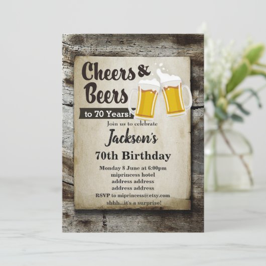 Biezen verjaardagsuitnodiging, schaadt elk jaar! kaart (Staand voorkant)