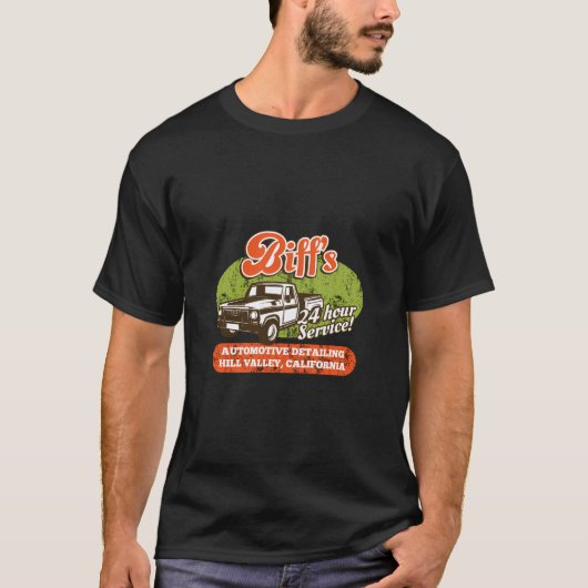 Biff's Auto Detailing Hill Valley Californië T-shirt (Voorkant)