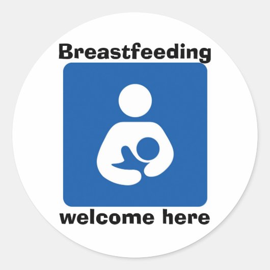 bificon-med, borstvoeding, welkom hier ronde sticker (Voorkant)