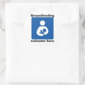 bificon-med, borstvoeding, welkom hier ronde sticker (Tas)