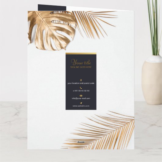 Bifold Bleu Gouden Brochure Kaart (Achterkant)