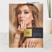 Bifold Bleu Gouden Brochure Kaart (Voorkant)