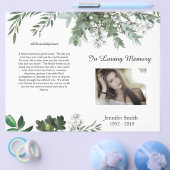 BiFold Green Foliage Leaves Funeral Program Flyer (Enkel)