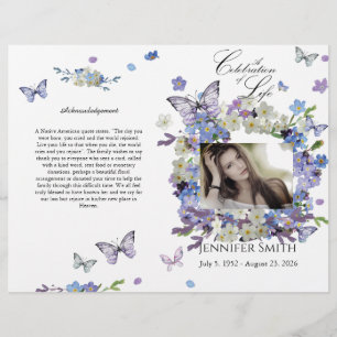 BiFold vergeet me geen begrafenisprogramma Flyer