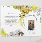 BiFold Yellow Orchids Funeral Program Flyer (Voorkant)