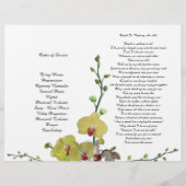 BiFold Yellow Orchids Funeral Program Flyer (Achterkant)