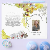 BiFold Yellow Orchids Funeral Program Flyer (Enkel)