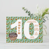 Big 10 Birthday Party Invitation Kaart (Staand voorkant)