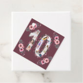 Big 10th Birthday Girl Foto Collage Pink Flower Bedankjes Labels (In situ)