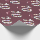 Big 10th Birthday Girl Foto Collage Pink Flower Cadeaupapier (Hoek)