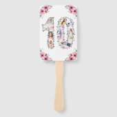 Big 10th Birthday Girl Foto Collage Pink Flower Handwaaier (Voorkant)