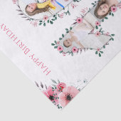 Big 10th Birthday Girl Foto Collage Pink Flower Tissuepapier (Detail)