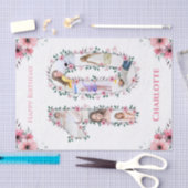 Big 10th Birthday Girl Foto Collage Pink Flower Tissuepapier (Craft)