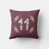 Big 11th Birthday Girl Foto Collage Pink Flower Kussen (Achterkant)
