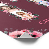 Big 11th Birthday Girl Foto Collage Pink Flower Poster (Hoek)
