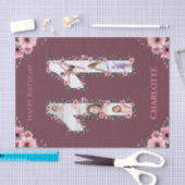 Big 11th Birthday Girl Foto Collage Pink Flower Tissuepapier (Craft)