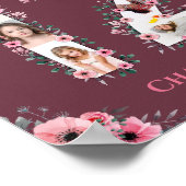 Big 12th Birthday Pink Bloemenmeisje Foto Collage Poster (Hoek)