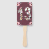 Big 13th Birthday Foto Collage Pink Girl Flower Handwaaier (Voorkant)