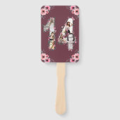 Big 14th Birthday Foto Collage Pink Girl Flower Handwaaier (Voorkant)