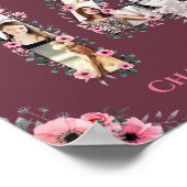 Big 14th Birthday Pink Bloemenmeisje Foto Collage Poster (Hoek)