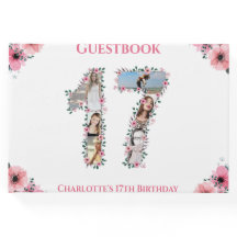 Big 17th Birthday Foto Collage Bloemenmeisje White