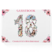 Big 18th Birthday Foto Collage Bloemenmeisje White