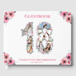 Big 18th Birthday Foto Collage Bloemenmeisje White Gastenboek<br><div class="desc">Creëer een achttiende verjaardag zeven foto's collage in een 18-voudige vorm. Verkleurd met mooie en mooie waterverf bloemen en groen bladeren. Geweldig cadeau van 18e verjaardag voor meisjes. Speciaal nummer 18 fotocollage voor een uniek en zeer speciaal product.</div>