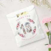 Big 18th Girl Birthday Foto Collage Pink Flower Bedankzakje (Gezegeld)