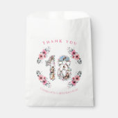 Big 18th Girl Birthday Foto Collage Pink Flower Bedankzakje (Voorkant)