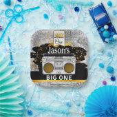 BIG 1 1e verjaardag Borden van de Boombox-Cake Papieren Bordje (Feest)