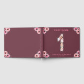 Big 1st Birthday Foto Collage Bloemenmeisje Pink Gastenboek (Volledig)