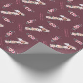 Big 1st Birthday Girl Foto Collage Pink Flower Cadeaupapier (Hoek)