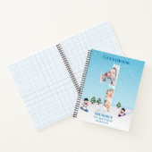 Big 1st Birthday Winter Snow Ice Foto Guest Book Notitieboek (Binnen)