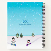 Big 1st Birthday Winter Snow Ice Foto Guest Book Notitieboek (Achterkant)