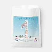 Big 1st Birthday Winter Snow Ice Photo Collage Bedankzakje (Voorkant)