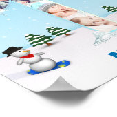 Big 1st Birthday Winter Snow Ice Photo Collage Poster (Hoek)
