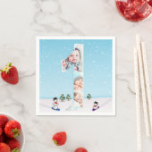 Big 1st Birthday Winter Snow Ice Photo Collage Servet (Insitu)
