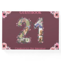 Big 21ste verjaardag Foto Collage Bloemenmeisje Wo