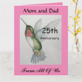 BIG 25th Jubileum Mam Pap Van Alle Kolibrie Kaart (Gele Bloem)