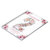 Big 2de verjaardag Girl Foto roze flower Guest Boo Notitieboek (Linkerzijde)