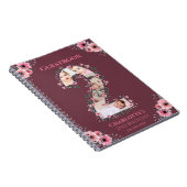 Big 2de verjaardag Girl Foto roze flower Guest Boo Notitieboek (Rechterzijde)