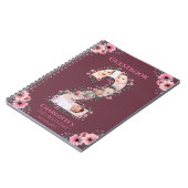 Big 2de verjaardag Girl Foto roze flower Guest Boo Notitieboek (Linkerzijde)