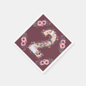 Big 2nd Birthday Girl Foto Collage Pink Flower Servet (Hoek)