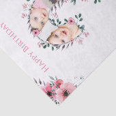 Big 2nd Birthday Girl Foto Collage Pink Flower Tissuepapier (Detail)