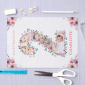 Big 2nd Birthday Girl Foto Collage Pink Flower Tissuepapier (Craft)