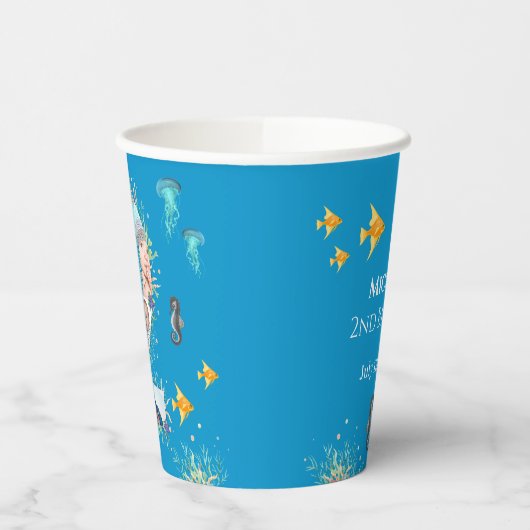 Big 2nd under the Zee Birthday Photo Collage Papieren Bekers (Links)