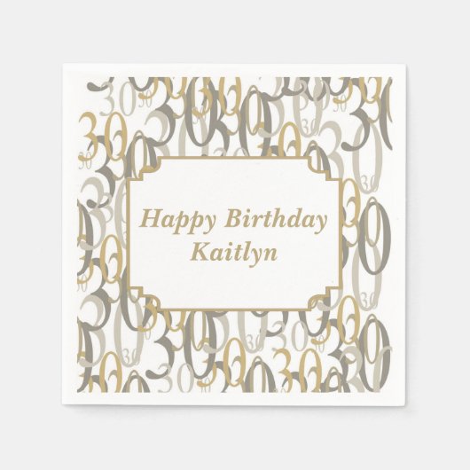 Big 30 gepersonaliseerd verjaardagsfeest servetten (Voorkant)