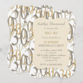 Big 30 Gold Birthday Party Kaart (Voorkant / Achterkant)