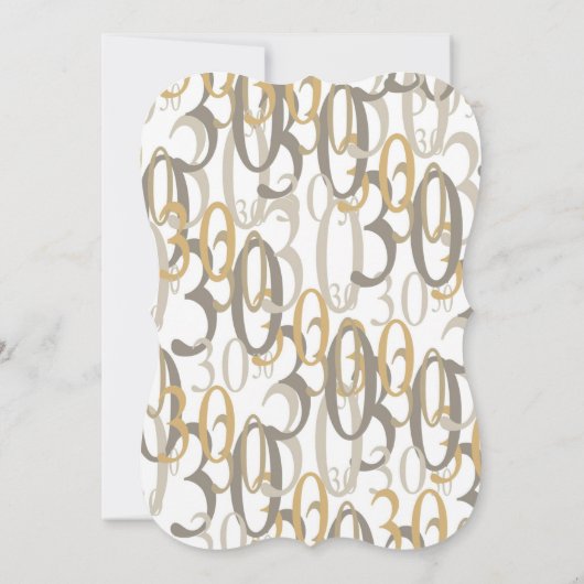 Big 30 Gold Birthday Party Kaart (Achterkant)