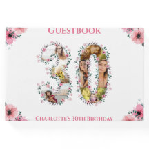 Big 30th Birthday Foto Collage Bloemenmeisje White